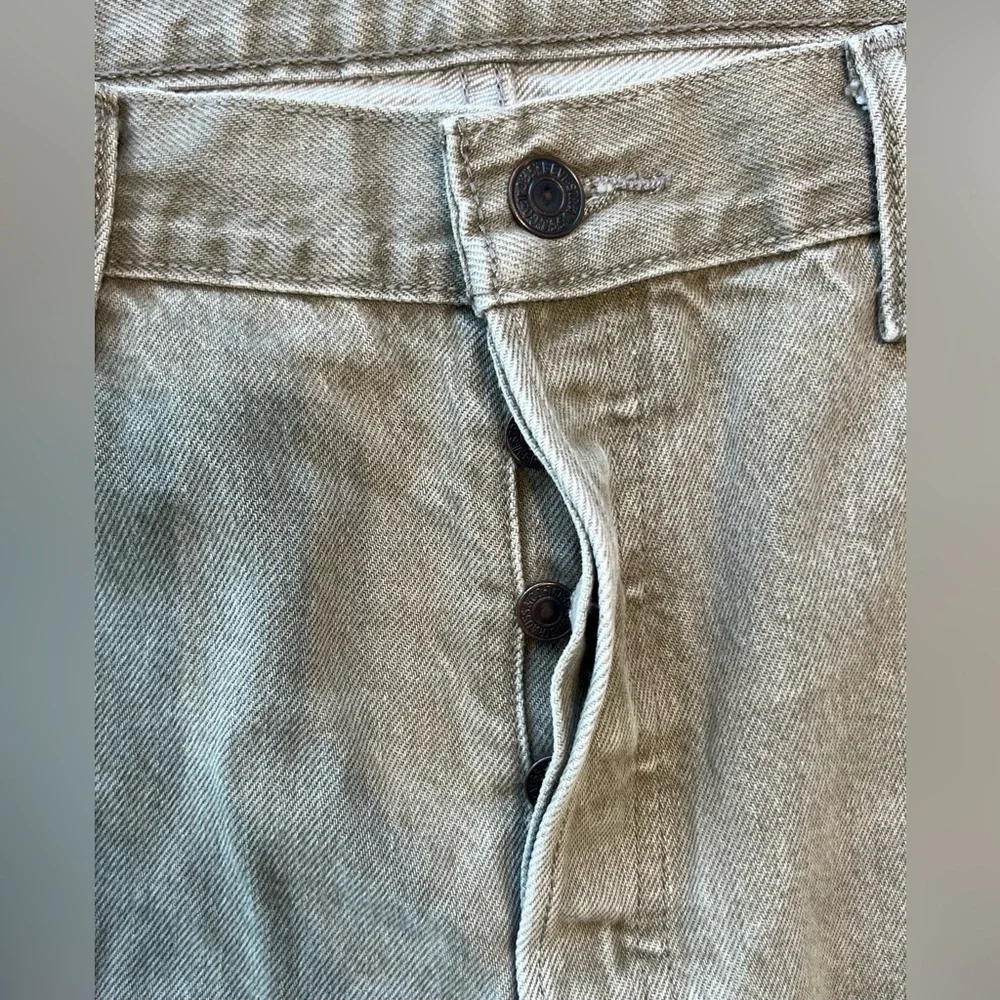 Levi 501 Vintage Button Fly Beige Denim Jeans